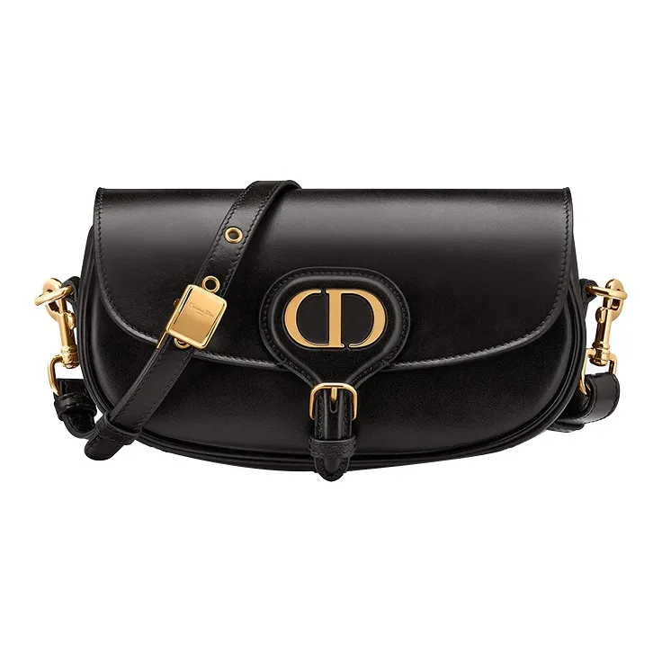 DIOR Bobby Smooth Cow Leather Crescent Bag, Handbag, Shoulder Bag, Crossbody Bag Regular Women's Black-0