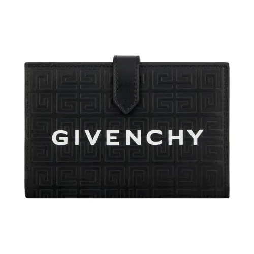 GIVENCHY Cow Leather Coin Purse Card Holder Money Clip Unisex Black