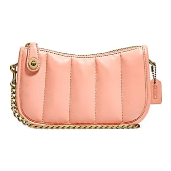 COACH Sheepskin Pochette Handbag, Shoulder Bag Trumpets Women's Candy Pink