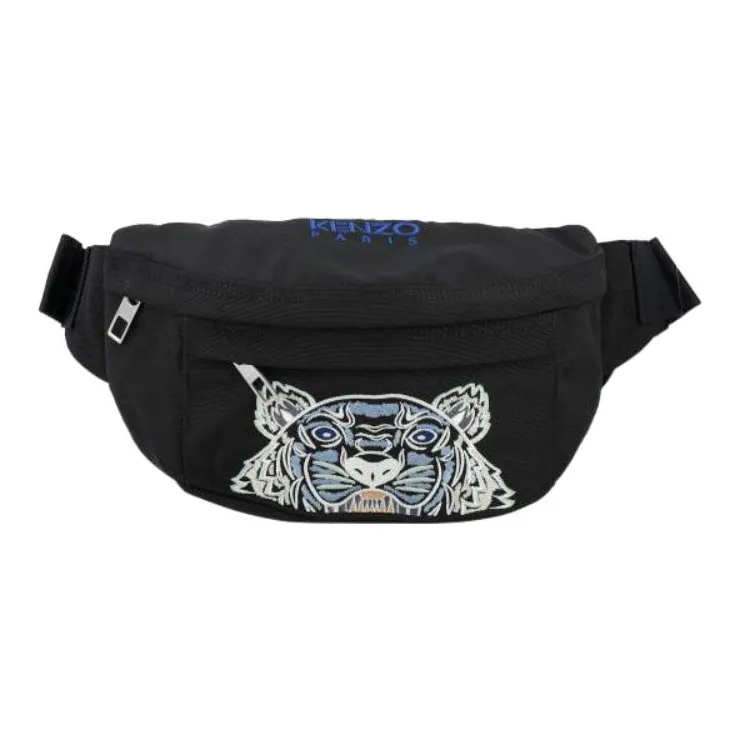 KENZO Embroidered Tiger Bum Bag Black/Light Blue-1