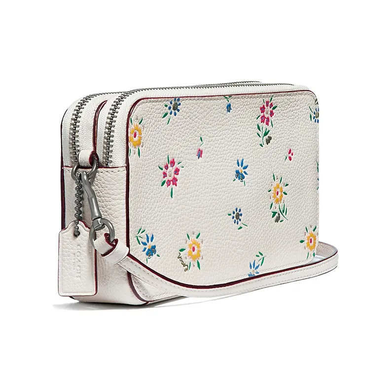 COACH Kira Leather Small Square Bag Shoulder Bag, Crossbody Bag Women's White-1