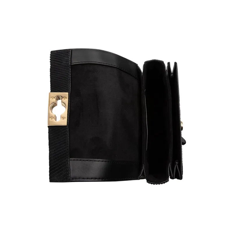 MICHAEL KORS Hendri Leather Shoulder Bag Women's Black-5