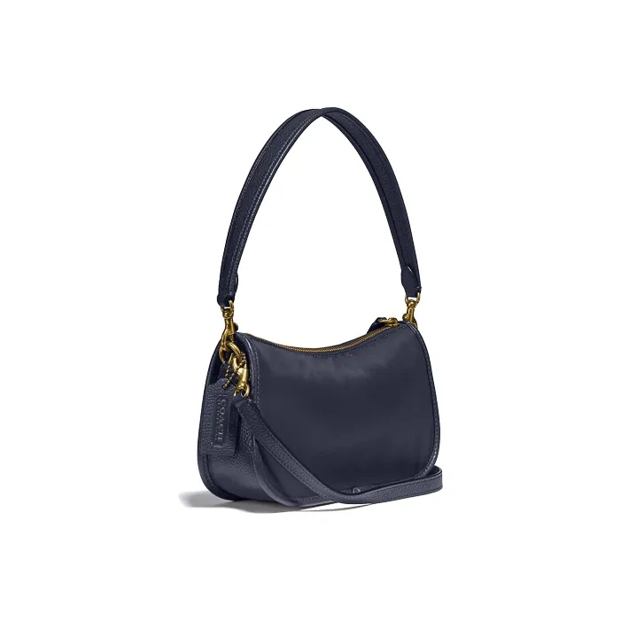 COACH Swinger Nylon Leather Mahjong Bag Shoulder Bag Handbag Crossbody Bag Shoulder Bag Women's Dark Blue-1