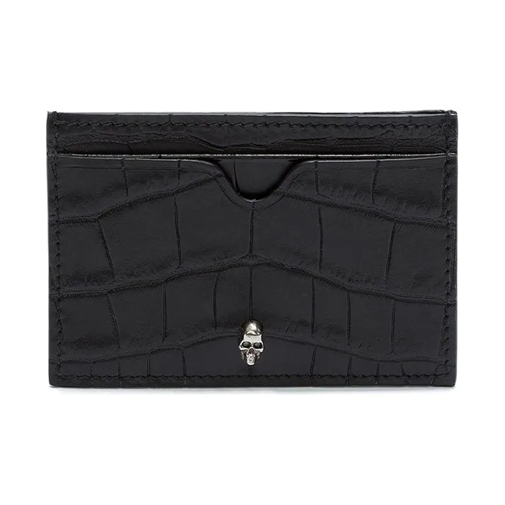 Alexander McQueen Leather Card Holder Unisex Black-0