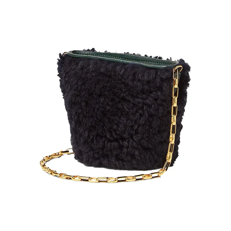 MARNI Shearling And Calfskin Shoulder Bag Crossbody Bag Women's Black-2