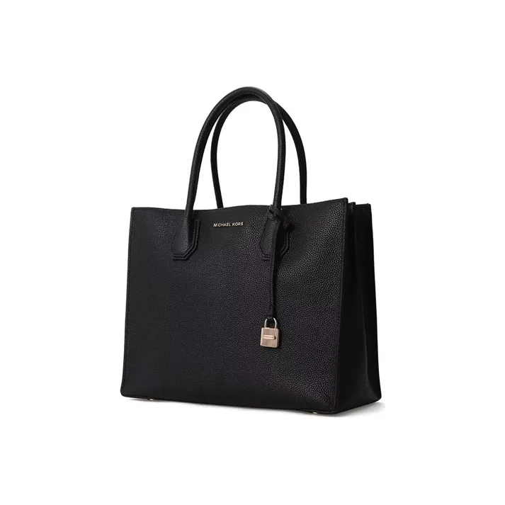MICHAEL KORS Mercer Cow Leather Trunk Bag, Crossbody Handbag Tubas Women's Pure Black-1