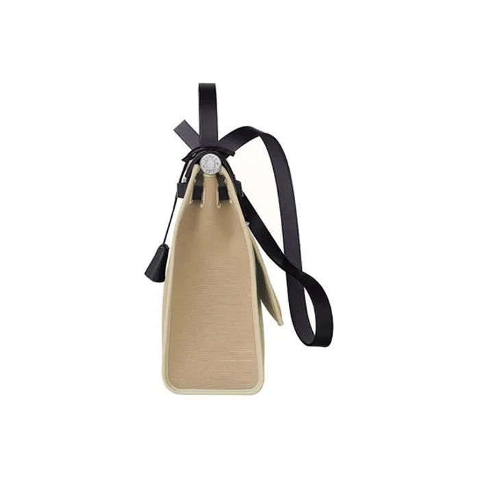 HERMES Herbag Canvas With Leather Handbag Shoulder Bag Crossbody Bag Unisex Indian Blue/Windbreaker Gray-1