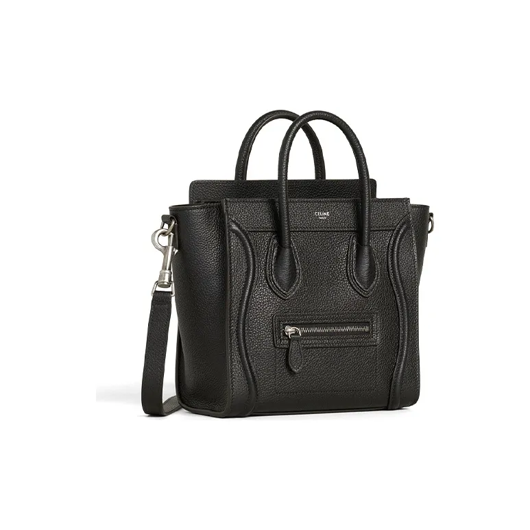 CELINE Luggage Calfskin Smiley Face Bag, Handbag, Shoulder Bag Women's Black-1