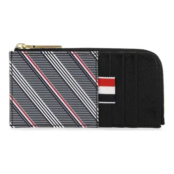 THOM BROWNE Striped Zipped Cardholder