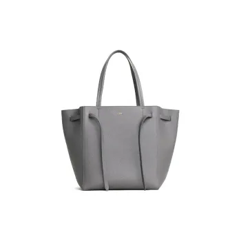 CELINE Cow Leather Tote Bag Shopping Bag Shoulder Bag Handbag Small Size Women's Gray