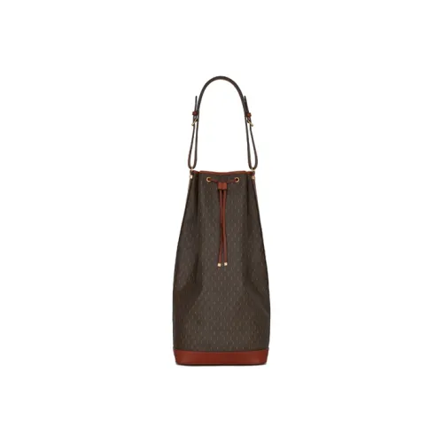 SAINT LAURENT Monogram Coated Canvas With Leather Bucket Bag Handbag Shoulder Bag Men's Chestnut/Khaki/Earth Brown