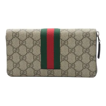 GUCCI Canvas With Leather Canvas Bag Wallet Regular Men's Light Brown