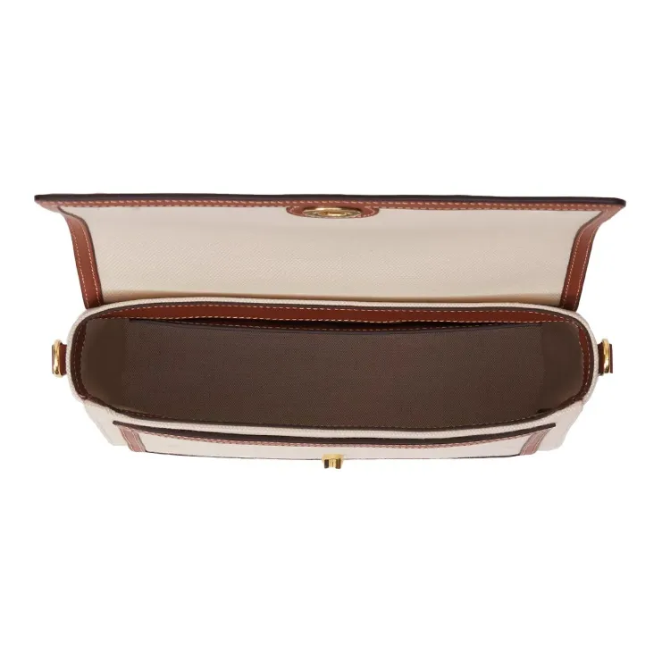 Burberry Horseferry Print Canvas Note Crossbody Bag Natural/Tan-4
