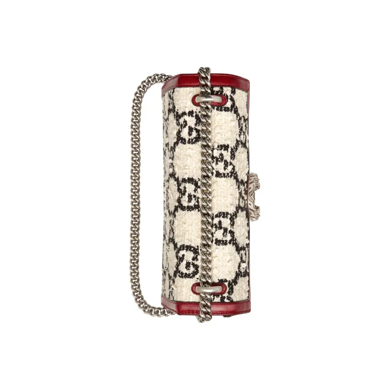 GUCCI Tweed With Leather Crossbody Bag, Shoulder Bag Women's-2