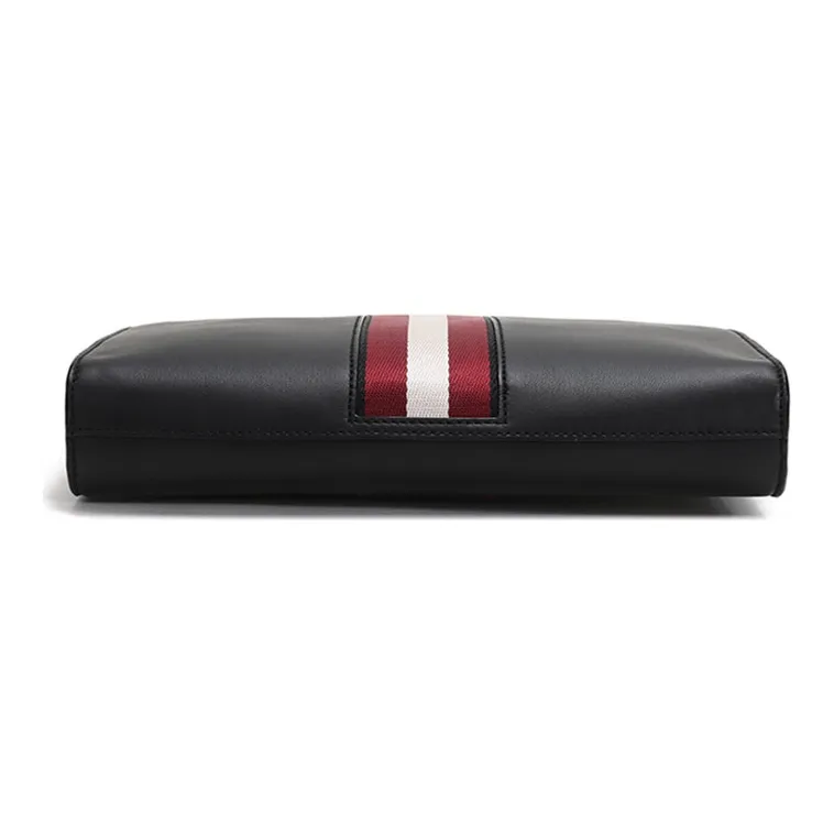 BALLY Leather Coin Purse, Clutch Regular Men's Black-4