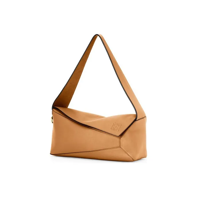 LOEWE Puzzle Hobo Bag In Nappa Calfskin Warm Desert-4