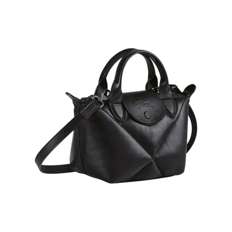 LONGCHAMP Le Pliage Cuir Leather Crossbody Bags Handbags Extra Small Women's Black-1