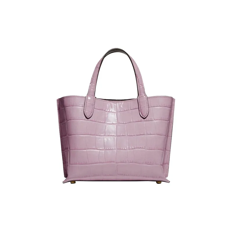 COACH Willow Leather Bucket Tote Crossbody Handbag Medium Size Women's Taro Purple-1