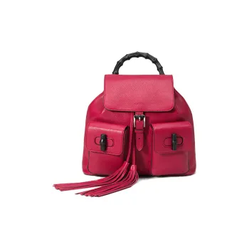 GUCCI Leather Backpack Women's Fuchsia