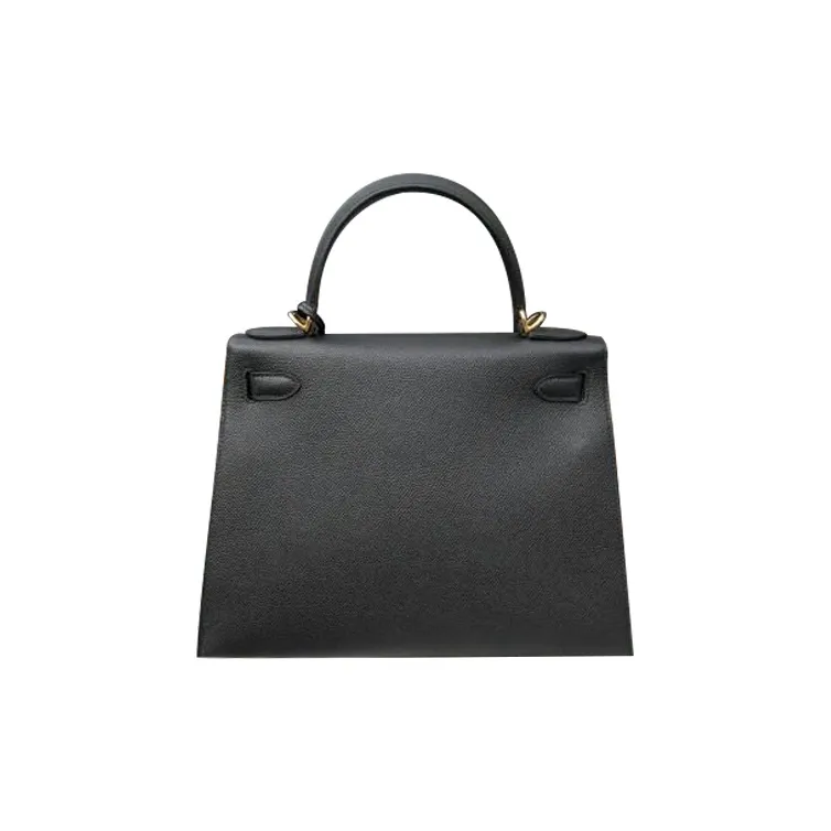 HERMES Kelly Epsom Leather Handbag Regular Women's Noir Black-1