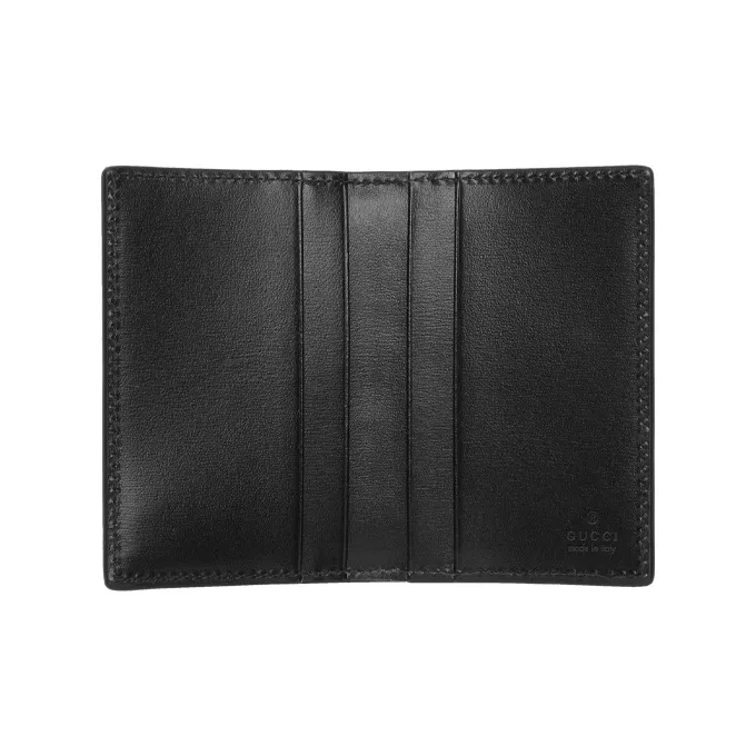 GUCCI GG Marmont Leather Card Clip Card Holder Men's Black-3