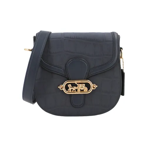 COACH Jade Leather Saddle Bag Shoulder Bag Crossbody Bag Handbag Small Size Women's Dark Blue