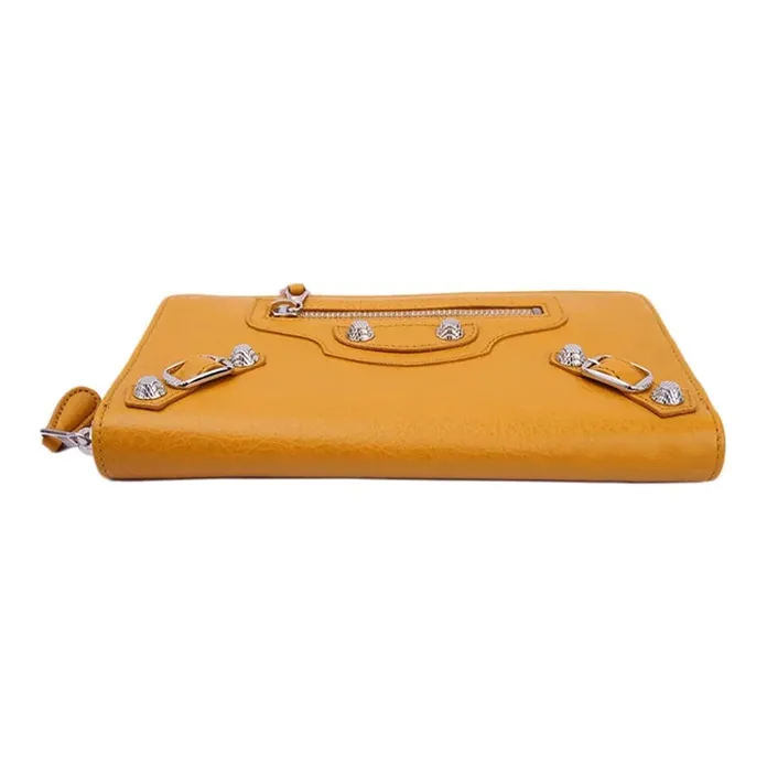 Balenciaga Cow Leather Wallet Women's Yellow-3