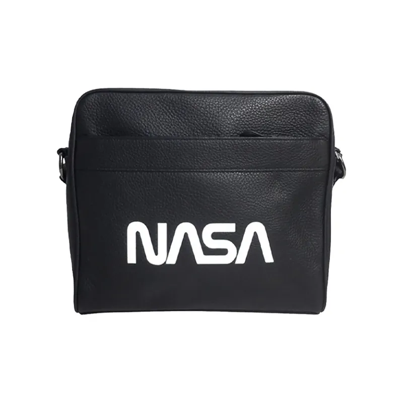 COACH NASA Collaboration Charles Leather Shoulder Bag Crossbody Bag Medium Size Men's Black-0