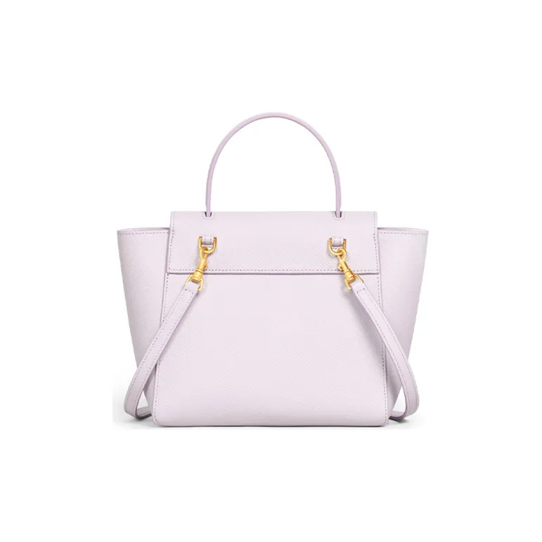 CELINE Cow Leather Catfish Bag Handbag One Shoulder Handbag Crossbody Bag Women's Candy Color Light Purple-2