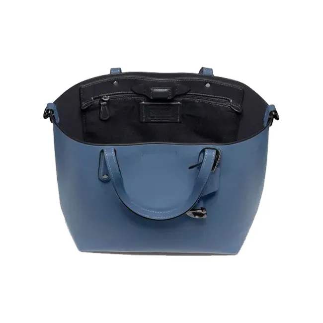COACH Central Cow Leather Tote Bag Shopping Bag Handbag Shoulder Bag Crossbody Bag Medium Size Women's Blue-3