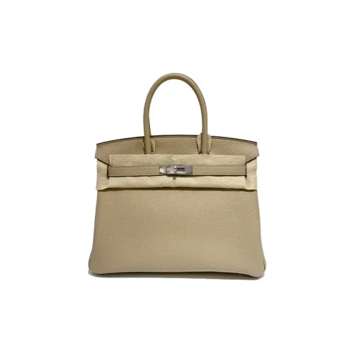HERMES Birkin Ostrich Leather Birkin Bag Handbags Womens 37 Gold Gold Brown