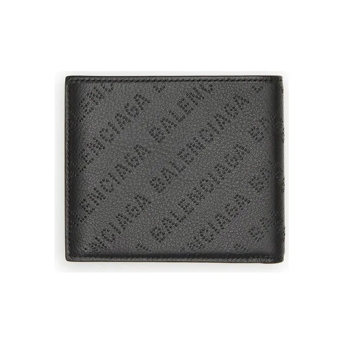Balenciaga Cash Square Cow Leather Coin Purse Regular Men's Black-1
