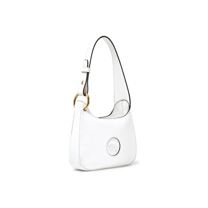 VERSACE La Medusa Cow Leather Hobo Shoulder Bag Women's White-1