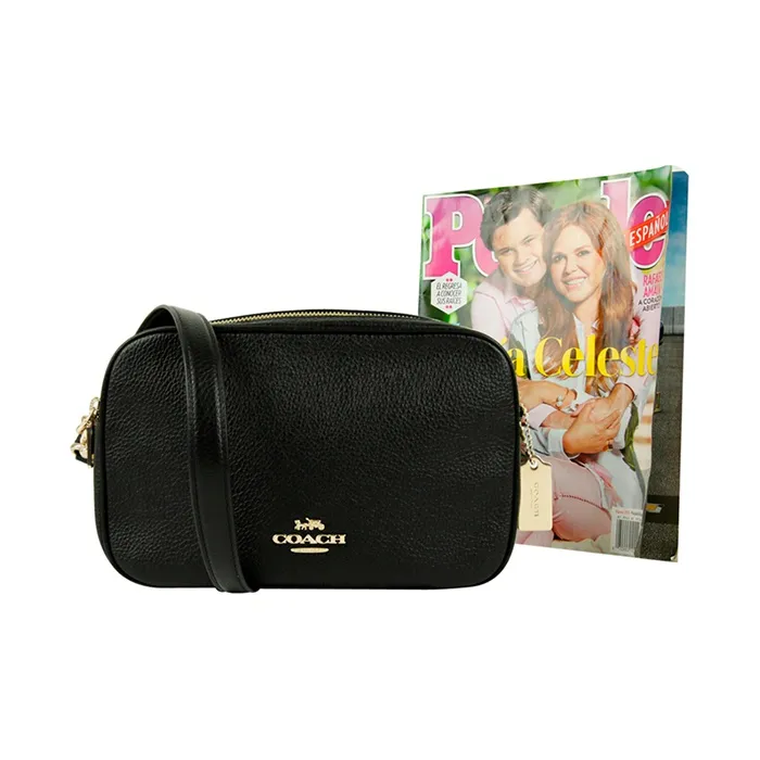 COACH Jes Leather Camera Bag, Crossbody Bag, Shoulder Bag Medium Size Women's Black-4
