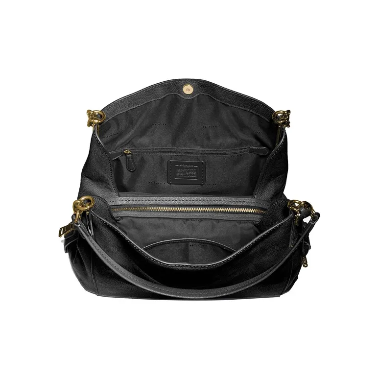 COACH Dalton Leather Handbag Large Size Women's Black-3