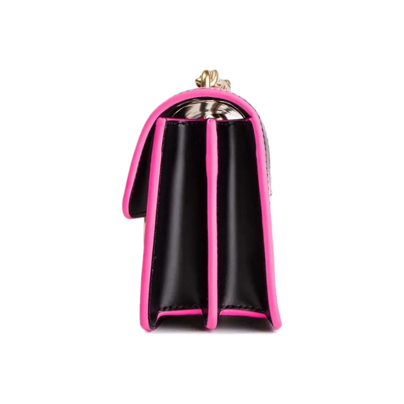 PINKO Leather Swallow Bag Chain Bag Shoulder Bag Crossbody Bag Small Size Women's Black Black Gold-3