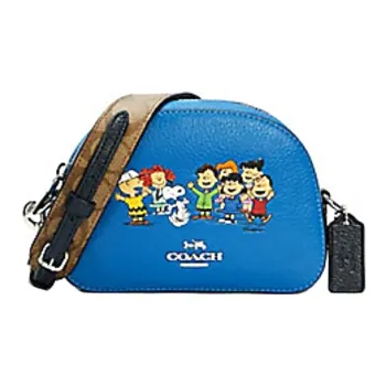 COACH X Peanuts Serena Leather Shoulder Bag, Clutch, Crossbody Bag Small Size Women's Blue