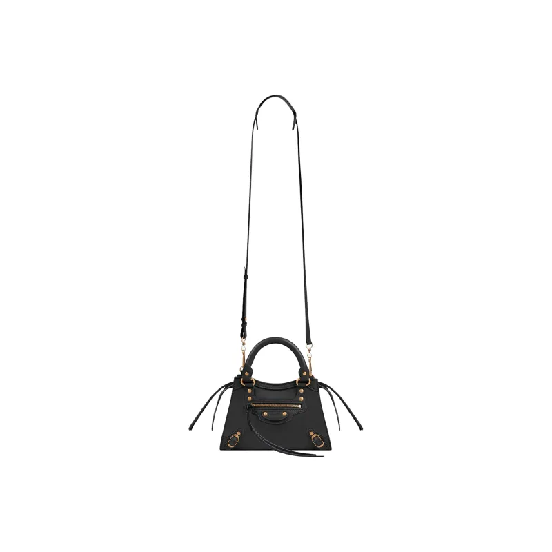 Balenciaga Calfskin Handbag Shoulder Bag Women's Black-4