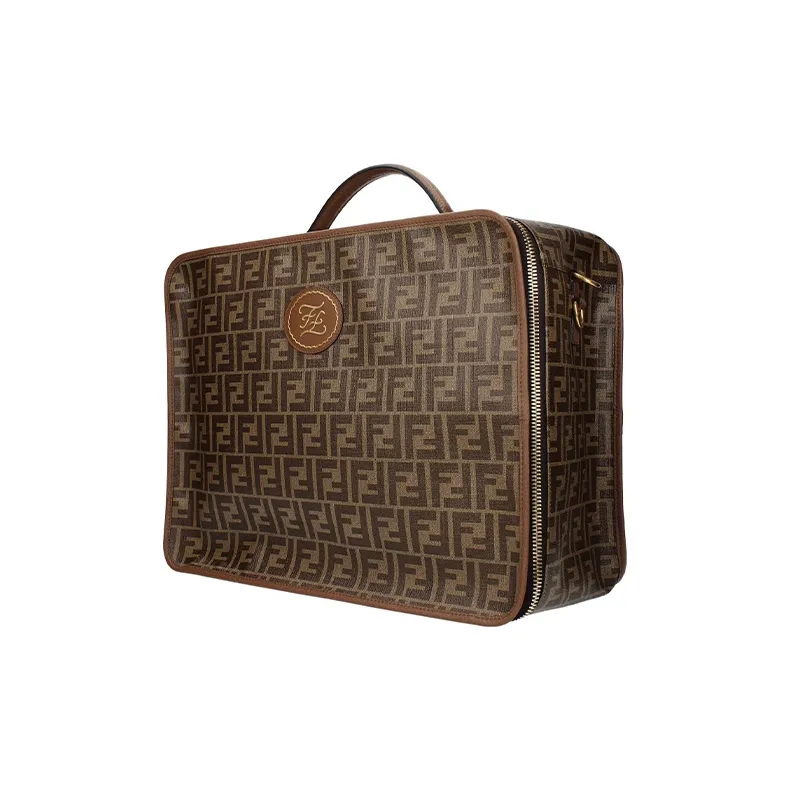 FENDI Leather Single Handle Shoulder Bag Crossbody Bag Handbag Travel Bag Medium Size Men's Brown-1