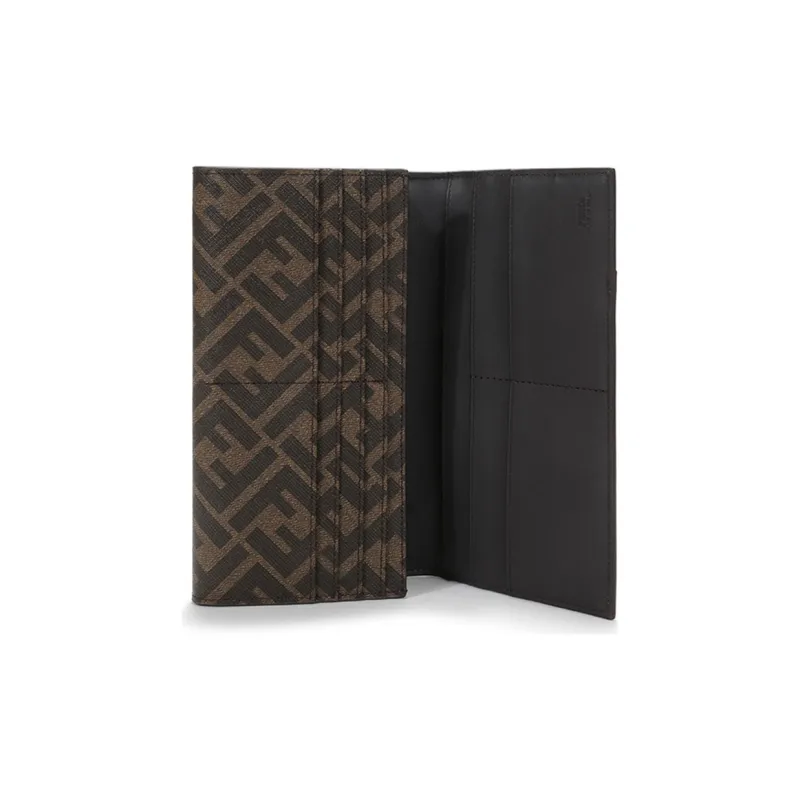 FENDI Coated Canvas With Leather Wallet Regular Men's Brown Multicolor-6