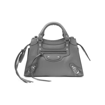 Balenciaga Neo Cagole City Cow Leather Shoulder Bags Handbags Extra Small Women's Gray