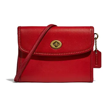 COACH Leather Crossbody Bag, Coin Purse, Wallet Women's Red