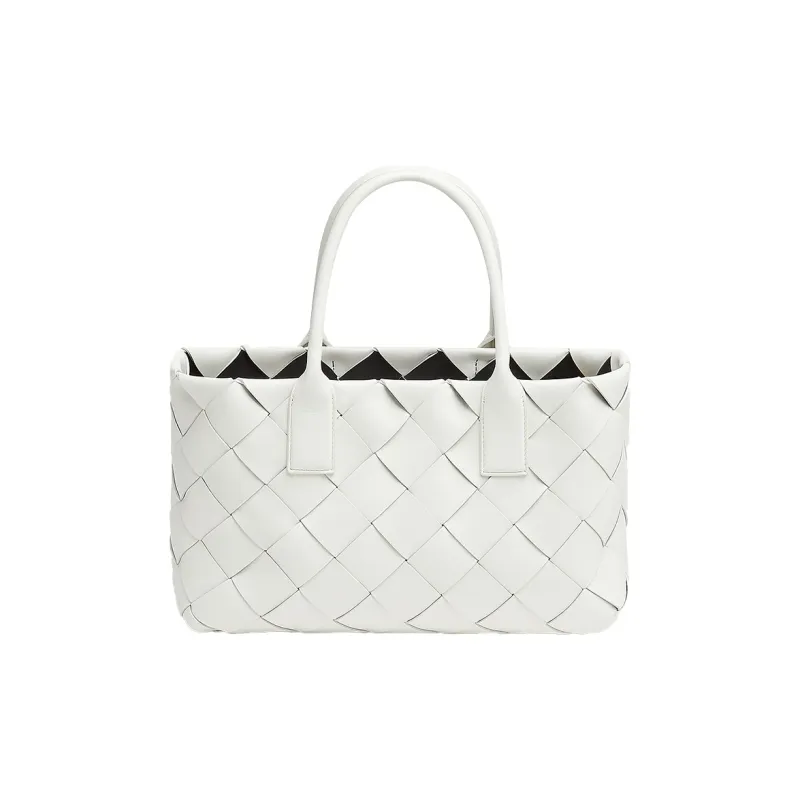 Bottega Veneta Intrecciato Nappa Leather Handbag Women's White & Black-0