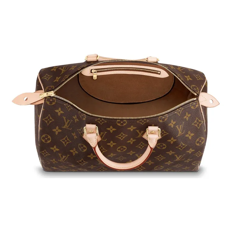 LOUIS VUITTON Speedy Canvas With Leather Pillow Bag Handbag 35 Women's Brown-3