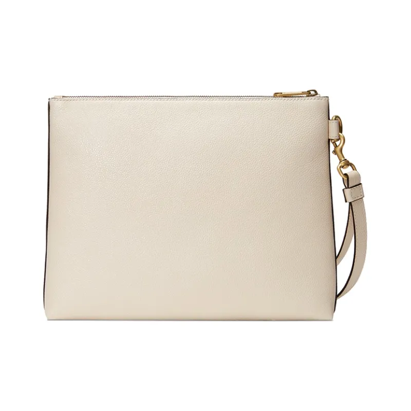 GUCCI Leather Clutch Unisex White-3