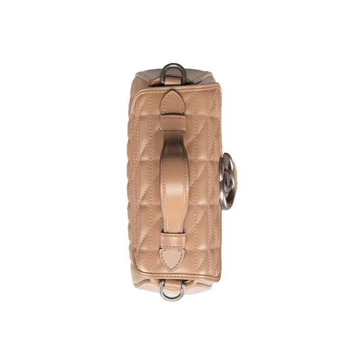 GUCCI GG Marmont Leather Handbag Shoulder Bag Crossbody Bag Mini Women's Rose Beige Milk Tea Beige-4
