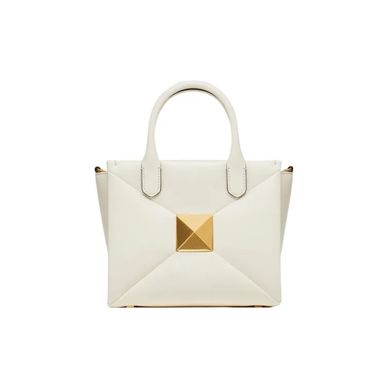 Valentino One Stud Lambskin Shoulder Bag, Crossbody Bag, Handbag Trumpets Women's Pearl White-1