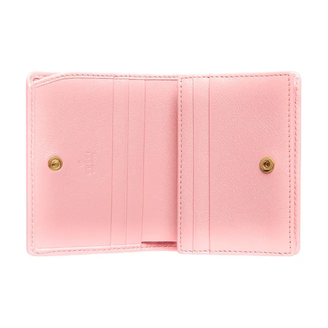 GUCCI Leather Wallet Women's Red-4