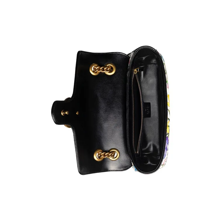 GUCCI GG Marmont Canvas With Leather Shoulder Bag Crossbody Bag Small Size Women's Multicolor-5