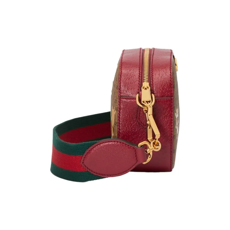 GUCCI Canvas With Leather Camera Bag, Shoulder Bag, Crossbody Bag Unisex-3